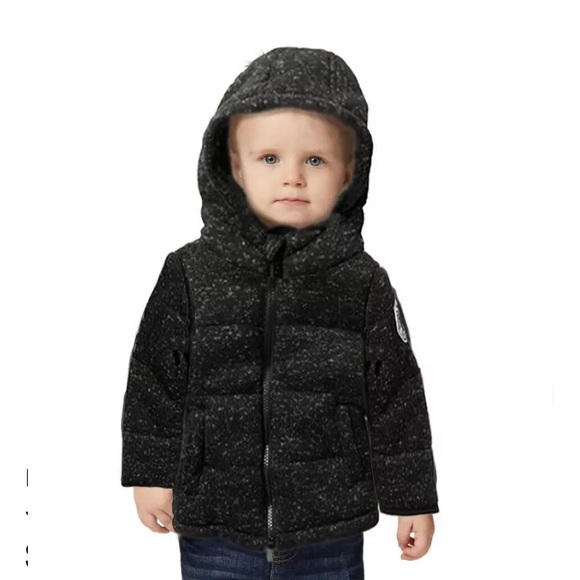 DKNY Baby Sweater Fleece Hooded Jacket - Picture 1 of 12